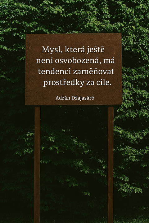 Neosvícená mysl má sklon proměňovat prostředky v cíle